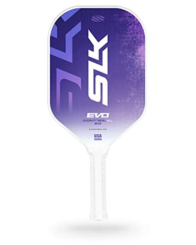2023 SLK Evo Control XL Pickleball Paddle | G8 Power Carbon Fiber Pickleball Paddle Face with Spinflex Surface and Rev-Control Polymer Core | Designed in The USA | Purple