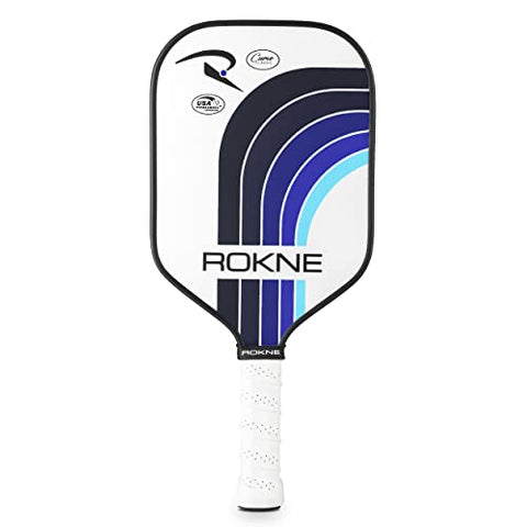ROKNE Curve Classic Pickleball Paddle | USAPA Approved | Soft Touch, Max Spin | Textured Fiberglass Racket Surface, Polypropylene Honeycomb Core, Composite Handle, Cushion Comfort Racquet Grip | Black