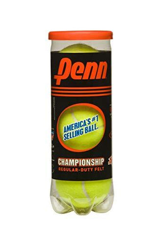 Penn Championship Tennis Balls - Regular Duty Felt Pressurized Tennis Balls - 1 Can, 3 Balls