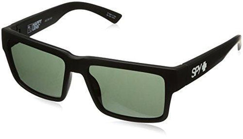 Spy Optic Men's Montana Square Sunglasses, Soft Matte Black/Happy Gray/Green, 1.5 mm