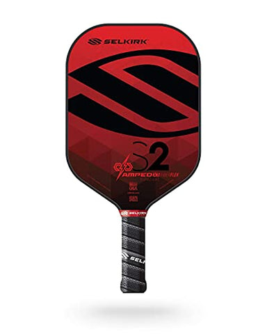 Selkirk Amped Pickleball Paddle | Fiberglass Pickleball Paddle with a Polypropylene X5 Core | Pickleball Rackets Made in The USA | 2021 S2 Midweight Selkirk Red |