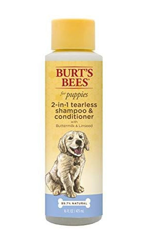 Burt's Bees for Puppies Tearless 2 in 1 Shampoo and Conditioner with Buttermilk and Linseed Oil | Dog Shampoo, 16 Ounces