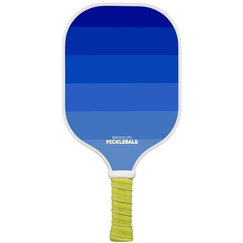 Brooklyn Pickleball Co. Blue/Yellow Pickle Ball Paddle | Carbon Fiber | Honeycomb Core | Ribbed Non-Slip Cushion Grip | Single Racket | Pickle Ball Paddles