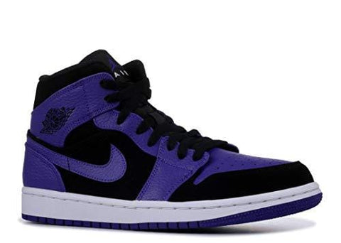 Jordan Air 1 Mid Basketball Shoes (M11/ W12.5, Black/Dark Concord/White)