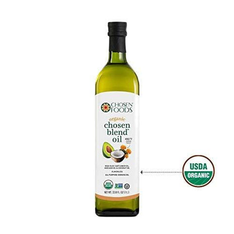 Chosen Foods Organic Chosen Blend Oil 1 L, Non-GMO for High-Heat Cooking, Baking, Frying, 490° F Smoke Point