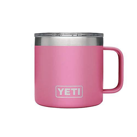 YETI Rambler 14 oz Stainless Steel Vacuum Insulated Mug with Lid, Harbor Pink