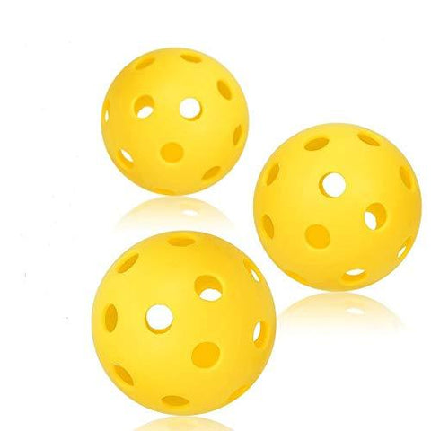 niupipo Pickleball Balls, Professional Patented 26 Hole Design Pickleball Balls Set of 3 Outdoor & Indoor Pickleballs, High-Vis Optic Yellow Pickleball Balls
