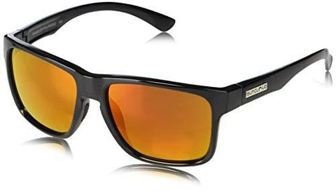Suncloud Rambler Polarized Sunglasses, Black, Red Mirror