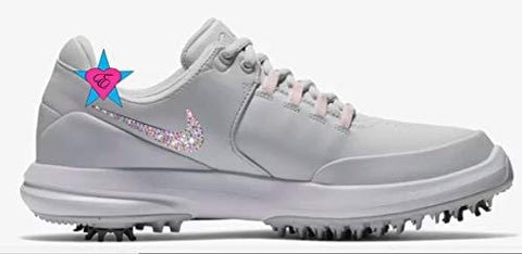 Custom Crystal Bedazzled Women Light Gray Nike Air Zoom Accurate Golf Shoes [product _type] Eshays - Ultra Pickleball - The Pickleball Paddle MegaStore