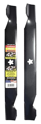 MaxPower 561713B 2-Blade Set for 42" Cut Poulan/Husqvarna/Craftsman Replaces 138498, 138971, 138971X431, 532138971, 53-21278-43, 53-21384-98, Black