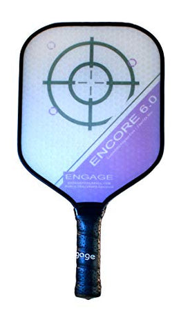 Engage Encore 6.0 Pickleball Paddle | USAPA Approved | Textured FiberTEK High Compression Fiberglass Face & ControlPRO II Polymer Core | Standard Weight 7.8 - 8.3 oz | Purple | 4 1/4” Grip