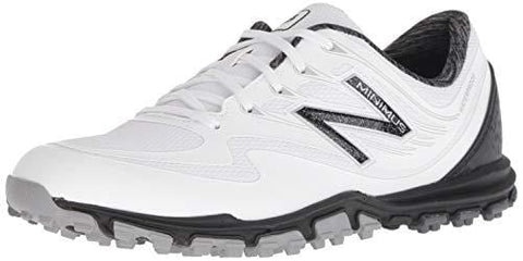 New Balance Women's Minimus WP Waterproof Spikeless Comfort Golf Shoe, White/Black, 8.5 M US