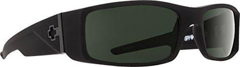 Spy Optic Hielo 670375973864 Polarized Flat Sunglasses, 56 mm (Soft Matte Black/Happy Gray/Green Polar)