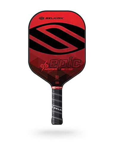 Selkirk Amped Pickleball Paddle | Fiberglass Pickleball Paddle with a Polypropylene X5 Core | Pickleball Rackets Made in The USA | 2021 Epic Midweight Selkirk Red |