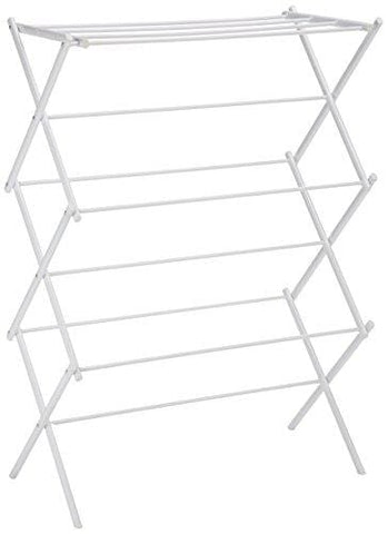 AmazonBasics Foldable Clothes Drying Laundry Rack - White