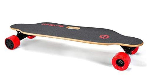 BLITZART Tornado Electric Skateobard Longboard E-Skateboard Motorized Electronic Hub-Motor, 3.5" Wheels, Red