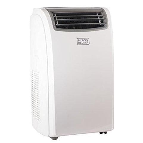 BLACK + DECKER 14000 BTU Portable Air Conditioner Unit + 11000 BTU Heater, Remote, LED Display, Window Vent Kit, 4 Caster Wheels, White