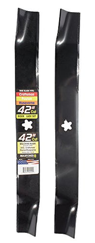 Maxpower 561714B 2-Blade Mulching Set for 42" Cut Craftsman, Husqvarna, Poulan Front Engine Rider Replaces 134149, 532134149, 532 13 41-49, 594892701