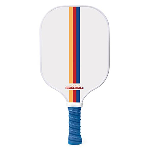 Brooklyn Pickleball Co. White Pickle Ball Paddle | Carbon Fiber | Honeycomb Core | Ribbed Non-Slip Cushion Grip | Single Racket | Pickle-Ball Paddles