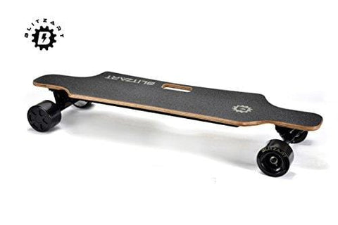 BLITZART Huracane GT 38" Dual Electric Longboard Skateboard Samsung Battery 3.5" PU Wheels Changeable Tires (Black)