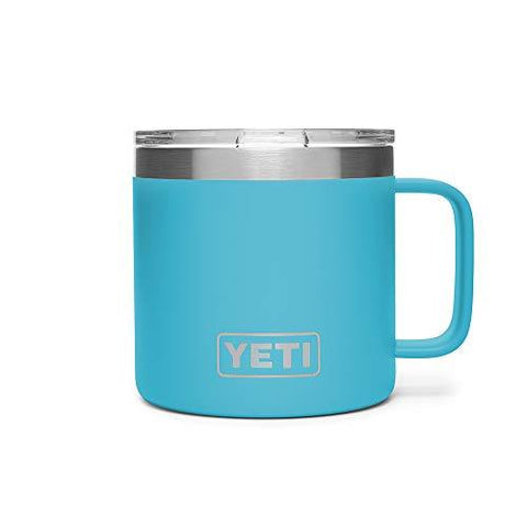 YETI Rambler 14 oz Stainless Steel Vacuum Insulated Mug with Lid, Reef Blue