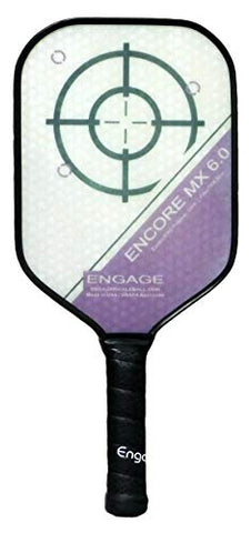 EP Engage Encore MX 6.0 Pickleball Paddle, Standard Weight 7.9-8.3 oz, Thick Core for Control & Feel, Built for Power & Sweet Spot – New for 2020 (Purple, 4 ⅜ inch Grip)