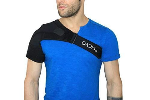Shoulder Brace with Pressure Pad by OacisLife | [2019 Version] Neoprene Rotator Cuff Compression Support Sleeve for Injury Prevention, Dislocated AC Joint, Labrum Tear, Tendonitis and Fracture - For M