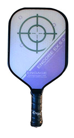 Engage Encore EX 6.0 Pickleball Paddle, Standard Weight 7.9-8.3 oz, Thick Core for Control & Feel, Built for Power & Sweet Spot – New for 2020 (Purple, 4 inch Grip)