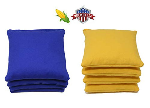 Cornhole Bags Set - (4 Royal Blue, 4 Yellow) By Free Donkey Sports