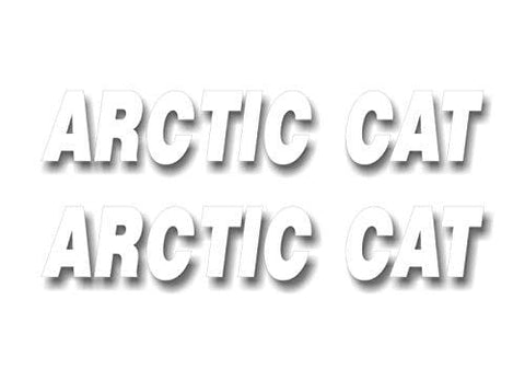 2 Arctic CAT Vinyl Sticker Decals Graphics for Truck Snowmobile Sled Trailer Decal Stickers ((2) 1.5"x 9", White)