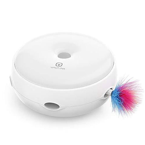 Interactive Cat Toys, VAVA Pet Cat Toys Three Modes Day&Night Play Automatic Randomly Stimulates Cat's Senses Easy Replace Feather(Included Battery&Spare Feather)