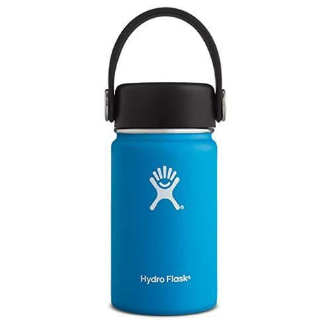 Hydro Flask 12 oz Wide Mouth Double Wall Vacuum Insulated Stainless Steel Leak Proof Sports Water Bottle, Wide Mouth with BPA Free Flex Cap, Pacific