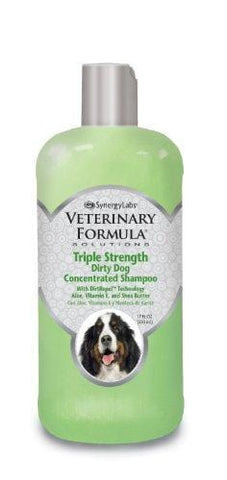 Veterinary Formula Solutions Triple Strength Dirty Dog Concentrated Shampoo - DirtRepel Technology Cleans Extra Dirty and Smelly Dogs - With Wheat Protein, Shea Butter, Aloe, Vitamin E (17oz)