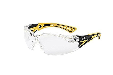 Bolle Safety Rush+ Safety Glasses, Small Yellow & Black Frame, Clear Lenses