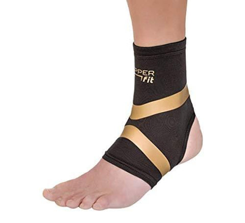 Copper Fit CFPROAK Pro Series Performance Compression Ankle Sleeve, Black with Copper Trim, Large [product _type] Copper Fit - Ultra Pickleball - The Pickleball Paddle MegaStore