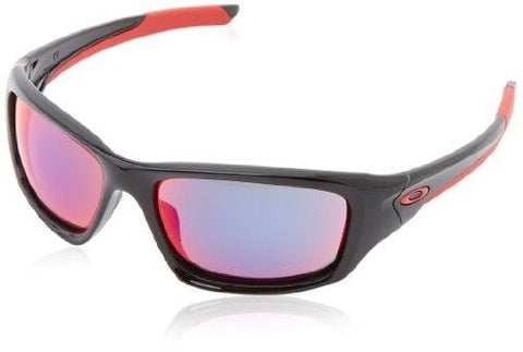 Oakley Valve Non-polarized Rectangular Sunglasses,Polished Black w/ Red Iridium,60 mm