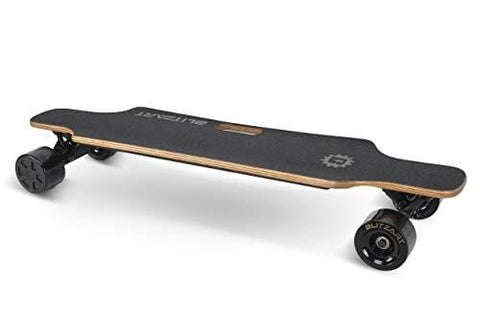 BLITZART Huracane 38" Electric Skateboard Electronic Longboard Replaceable Tire 17mph Hub-Motor 90mm (Black)