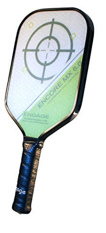 Engage Encore MX 6.0 Pickleball Paddle | USAPA Approved | Textured FiberTEK High Compression Fiberglass Face & ControlPRO II Polymer Core | LITE Weight 7.5-7.8 oz | Green | 4 ⅜” Grip