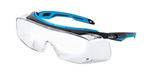 Bolle Safety Tryon OTG Tyron Glasses with Clear Lens, Black/Blue, Clear
