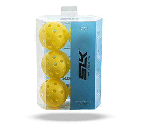 Selkirk SLK Hybrid Indoor & Outdoor Pickleball Ball 6 Pack | 40 Hole Outdoor & Indoor Pickleball Balls | USAPA Approved Pickle Ball Balls for Tournament Play | Yellow Pickleballs | 6 Pack