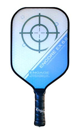 Engage Encore EX 6.0 Pickleball Paddle, Standard Weight 7.9-8.3 oz, Thick Core for Control & Feel, Built for Power & Sweet Spot (Blue, 4 ¼ inch Grip)