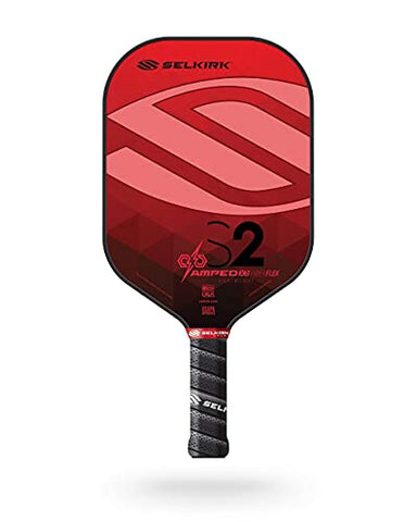 Selkirk Amped Pickleball Paddle | Fiberglass Pickleball Paddle with a Polypropylene X5 Core | Pickleball Rackets Made in The USA | 2021 S2 Lightweight Selkirk Red |