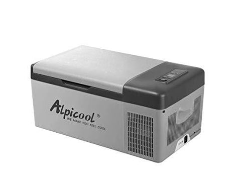 Alpicool C15 Portable Refrigerator 16 Quart(15 Liter) Vehicle, Car, Truck, RV, Boat, Mini fridge freezer for Driving, Travel, Fishing, Outdoor and Home use -12/24V DC and 110-240 AC