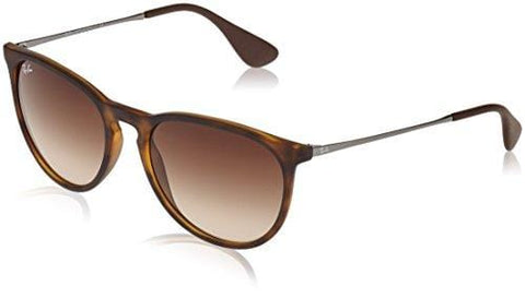 Ray-Ban, RB4171, Erika Women’s Oversized Round Sunglasses 54 mm, Havana Rubber Velvet Frame, 100% Nylon, UV Protection, Non-Polarized, Prescription-Ready Lenses, Brown Gradient Lenses, 54 mm