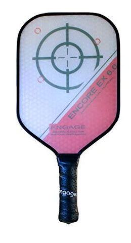 Engage Encore EX 6.0 Pickleball Paddle, Standard Weight 7.9-8.3 oz, Thick Core for Control & Feel, Built for Power & Sweet Spot (Red, 4 ⅜ inch Grip)