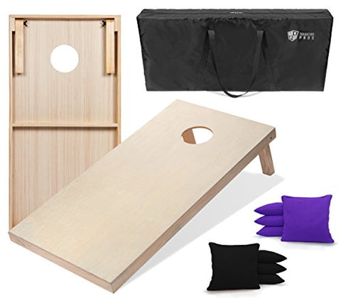 Tailgating Pros Premium Cornhole Game - Regulation or Tailgating Size Corn Hole Boards w/Corn Filled Bags & Optional LED Lights