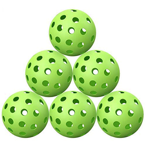 ZOEA Pickleball Balls Outdoor with 40 Small Precisely Drilled Holes (Durable/consistent Flight and Bounce) 6-Pack