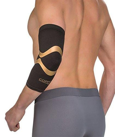 Copper Fit Pro Series Performance Compression Elbow Sleeve, Black with Copper Trim, X-Large