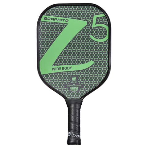 ONIX Graphite Z5 Pickleball Paddle (Graphite Carbon Fiber Face with Rough Texture Surface, Cushion Comfort Grip and Nomex Honeycomb Core for Touch, Control, and Power)