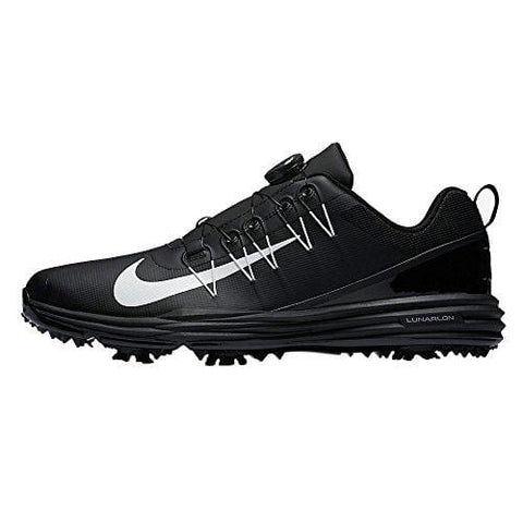 Nike Men's Lunar Command 2 BOA Golf Shoes, Black/White/Black, 11.5 M US